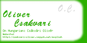 oliver csakvari business card