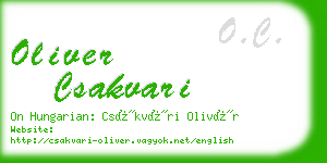 oliver csakvari business card